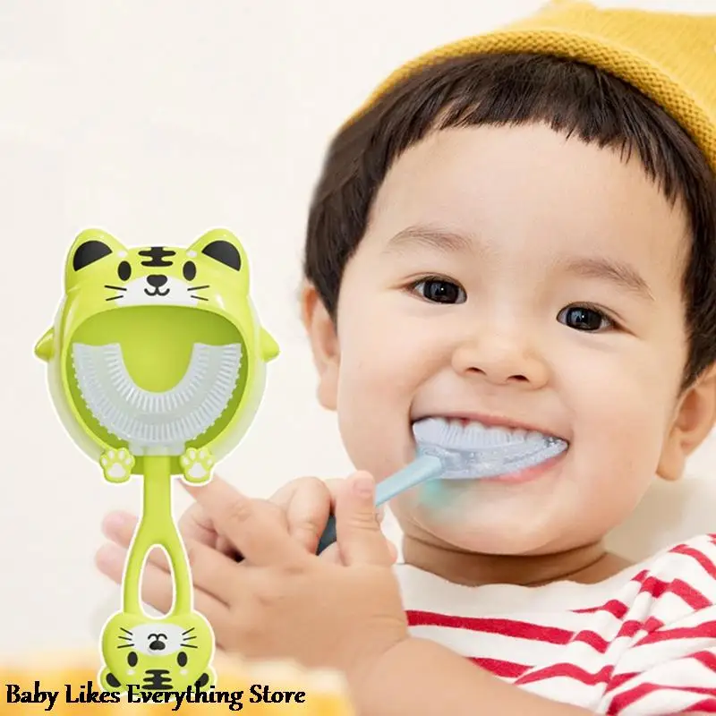 

U-shaped Baby Toothbrush for 2-12Y Baby Silicone Children's Teeth Oral Care Cleaning Brush Infant Newborn Teether Teethbrush