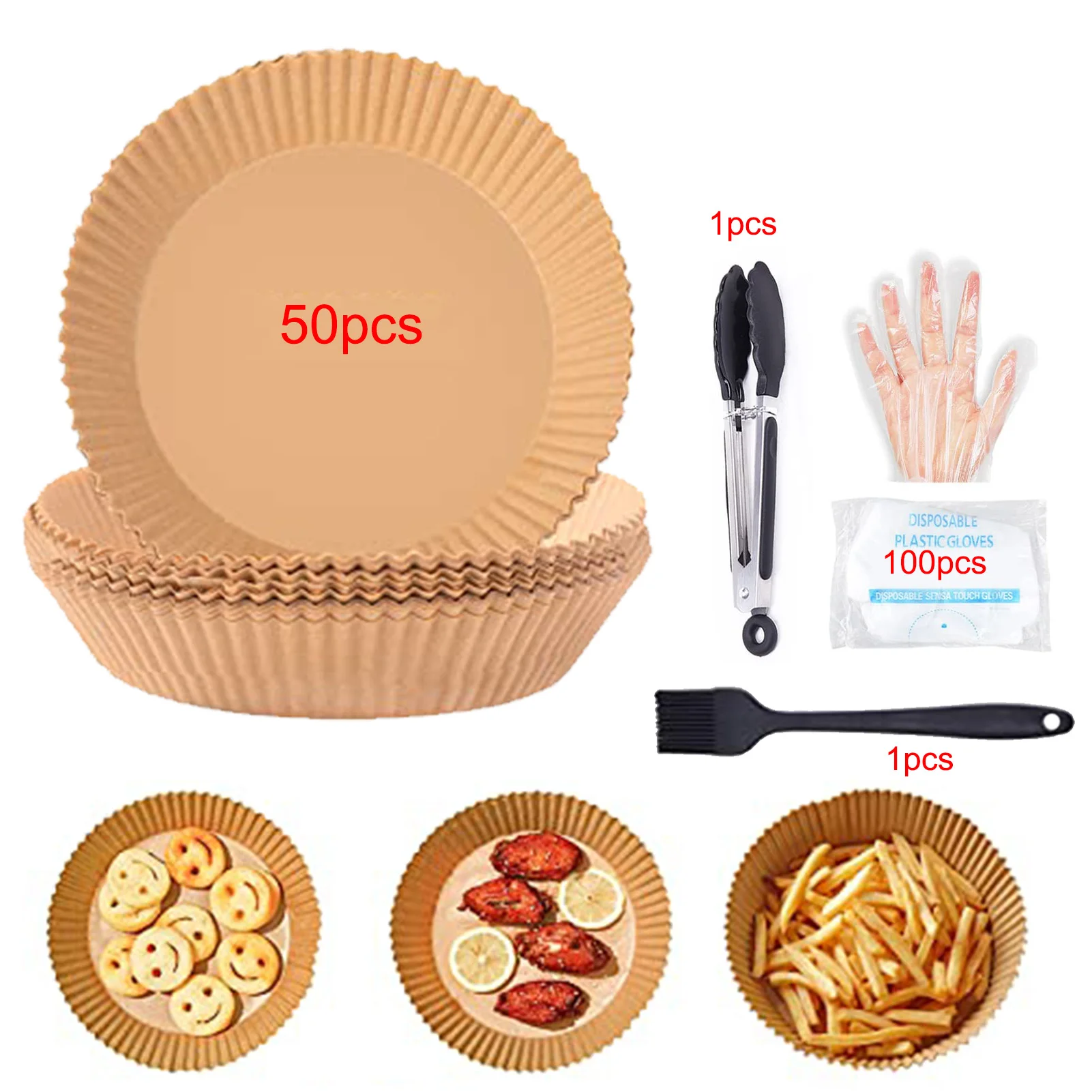 

Disposable Air Fryer Parchment Paper Baking Oil-proof Liner Non-Stick Mat For Baking Microwave Round/Square