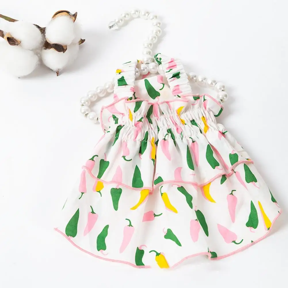 

2 Colors Attractive Beautiful Floral Pattern Pet Dress Ultra-soft Pet Dress Wide Application for Decoration