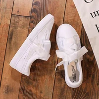 new women shoes spring ribbon bow white casual sneakers non slip fashion flower flat all match shoes rainbow ribbon sneakers