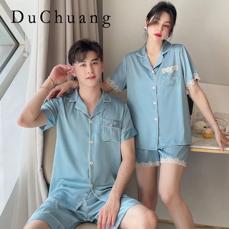 

[Женская пижама] [Высокое качество] парная модель для мужчин и женщин Современный весенне-летний тонкий домашний меховой комплект