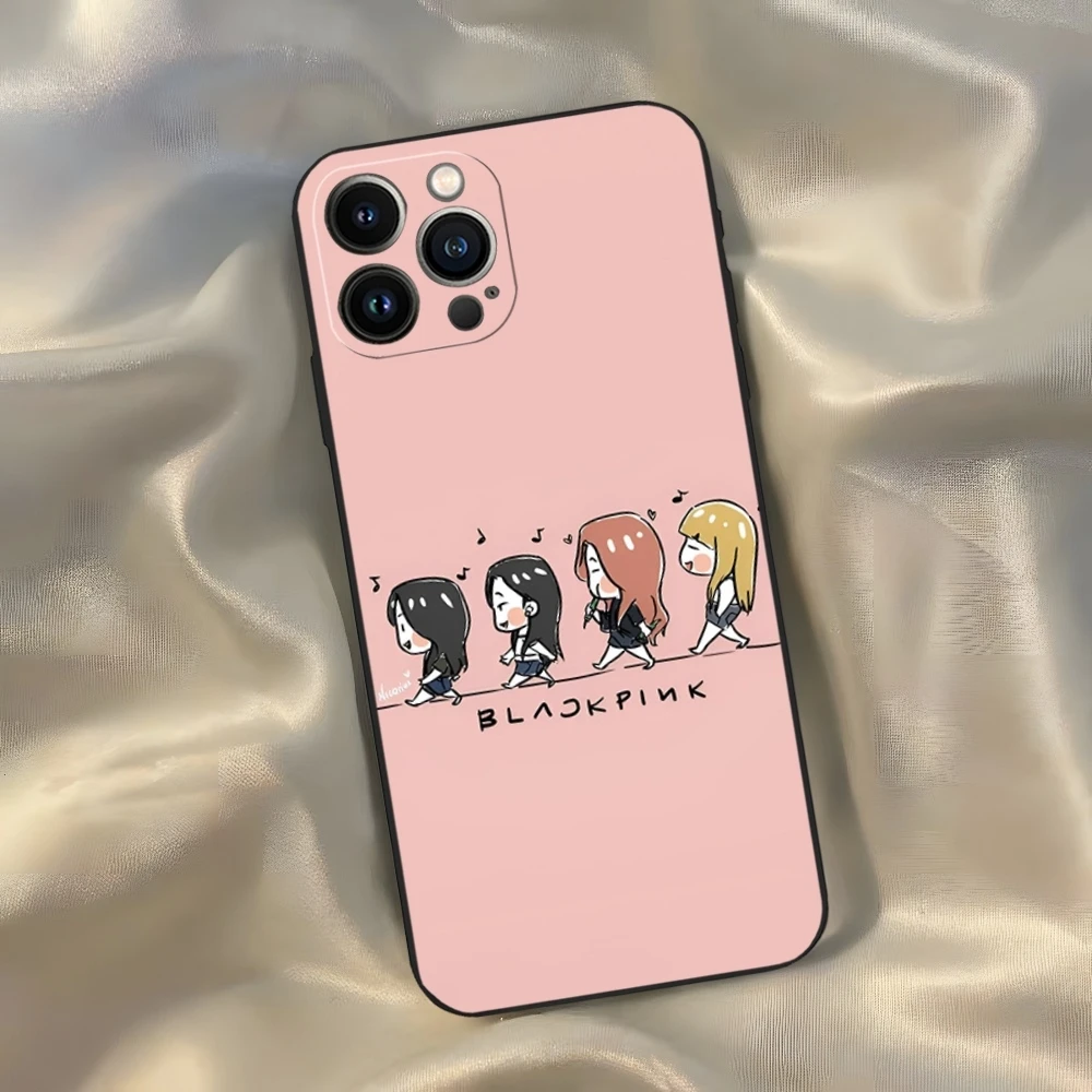 Kpop-BLACKPINKs-Girls Чехол для телефона Iphone 16 15 14 13 12 11 Pro Max Xr X Xs Mini 8 Plus SE 2022 черный мягкий
