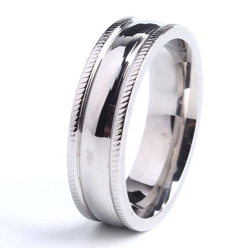 

free shipping 6mm gear silver color 316L Stainless Steel rings for men women wholesale