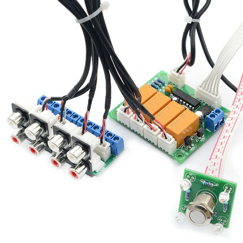 

Relay 4-way Audio Input Signal Selector Switching RCA Audio Switch Input Selection Board