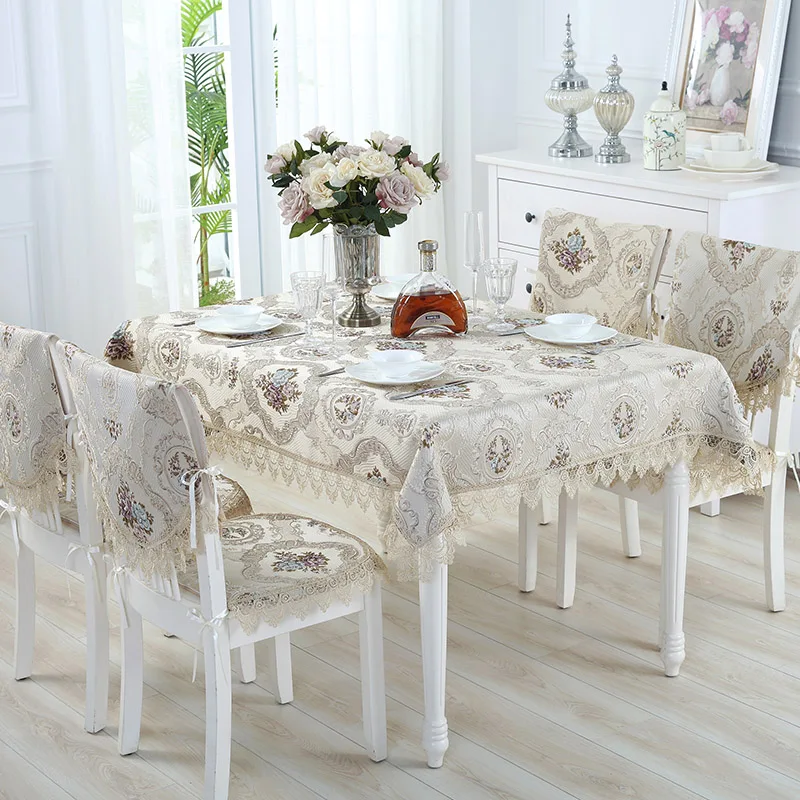 

European Lace Tablecloth Rectangle Embroidered Table Runners Table Flag Dinning Mats Wedding Party Home Dust Cover Table Decor