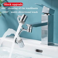 metal 1080%c2%b0 rotatable faucet sprayer head universal bathroom tap extend adapter robot arm universal 2 modes faucet extende