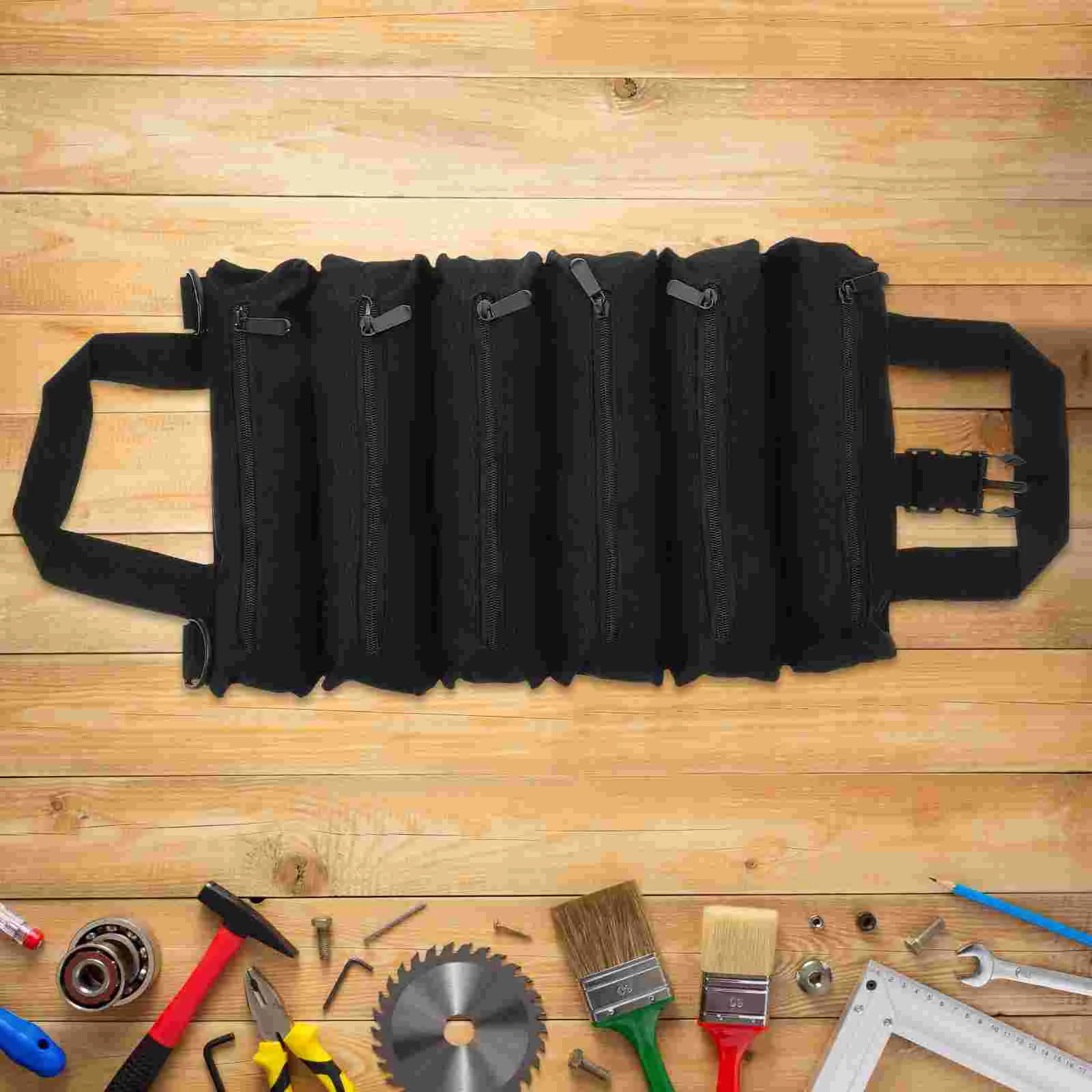 

Roll Up Tool Bag Canvas Tool Roll Pouch Organizer Emergency Tool Bag for Workers Electrician Carpenter