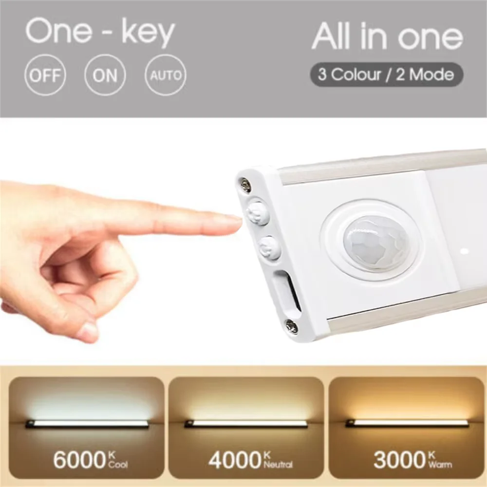 Беспроводной Светодиодный Ночник USB Type-C С Датчиком Движения Для Комнат Шкафов