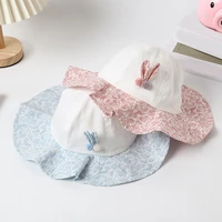 fashion kids hat eye catching convenient wear nice looking cotton shaded rabbit ear sun cap for summer
