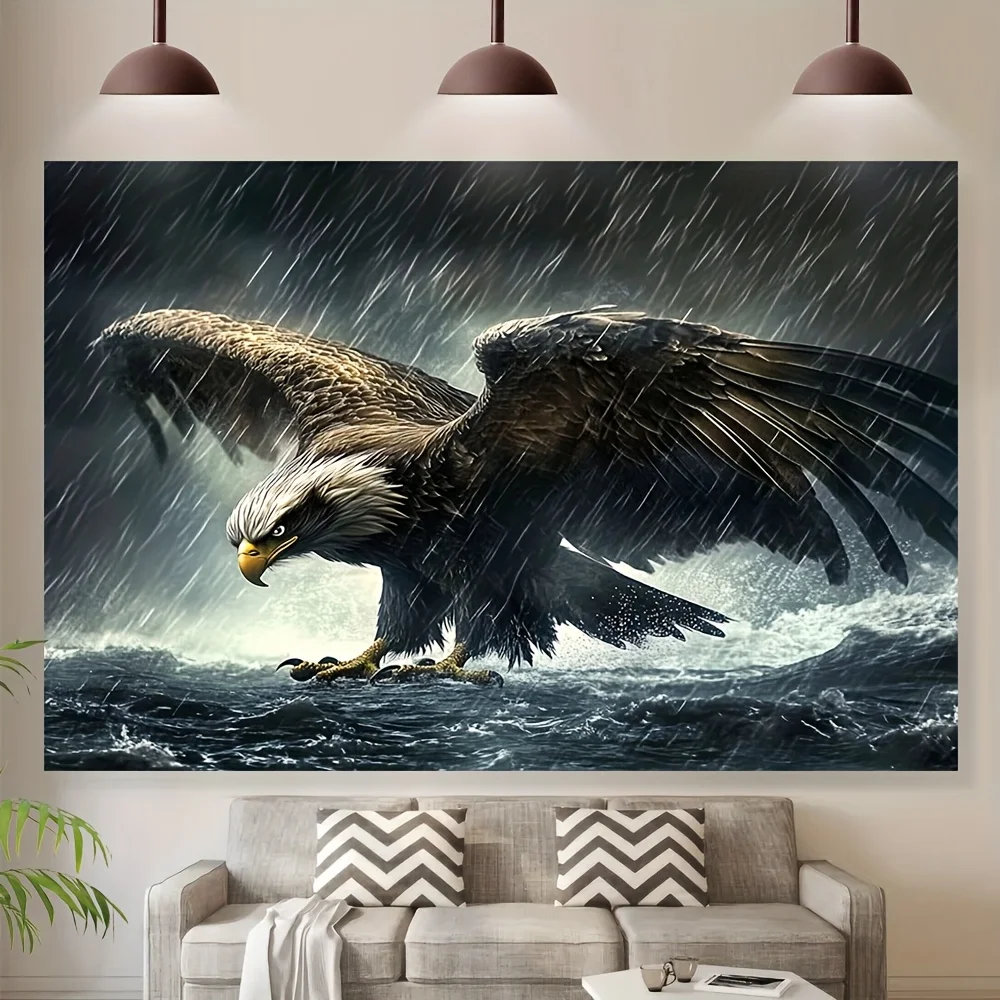 

Majestic Eagle Soaring in Rainstorm гобелен, полиэстер