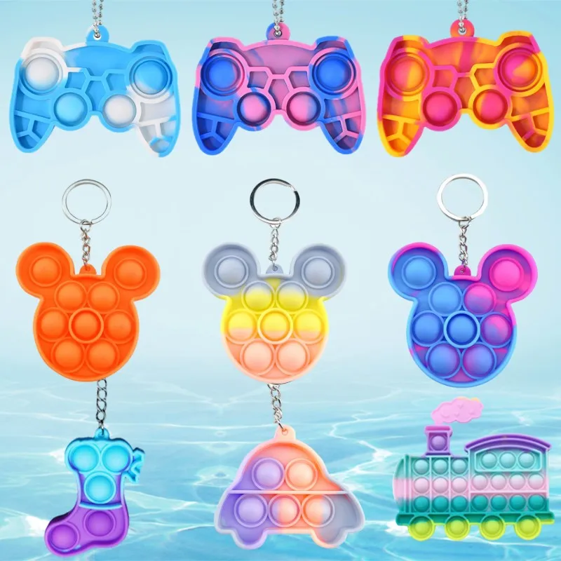 

Push Bubble Fidget Toys Adult Stress Relief Sensory Toy Fidget Handle Keychain Soft Squishy Pop Bubble Anti-stress Game Its Toy