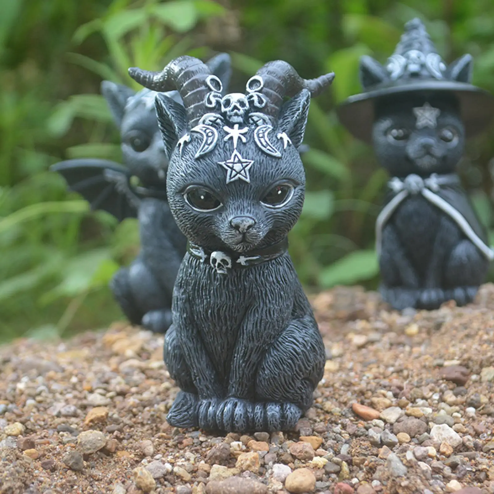 Украшение для сада ведьма демон модель готический котенок Волшебная кошка из