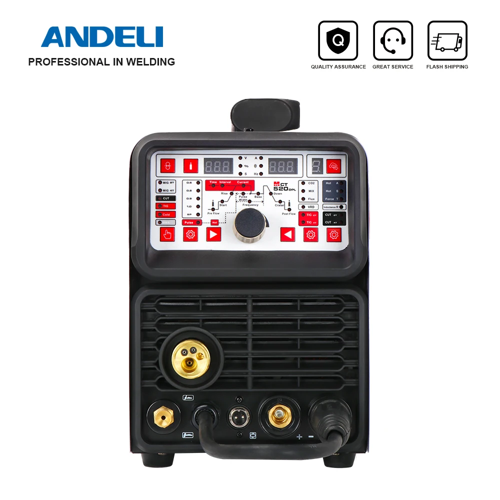 ANDELI MCT-520DPL Semi-automatic Welding Machine TIG Pulse CUT MMA COLD MIG/MAG Flux Welding 5 in 1 Multi-function MIG Welder