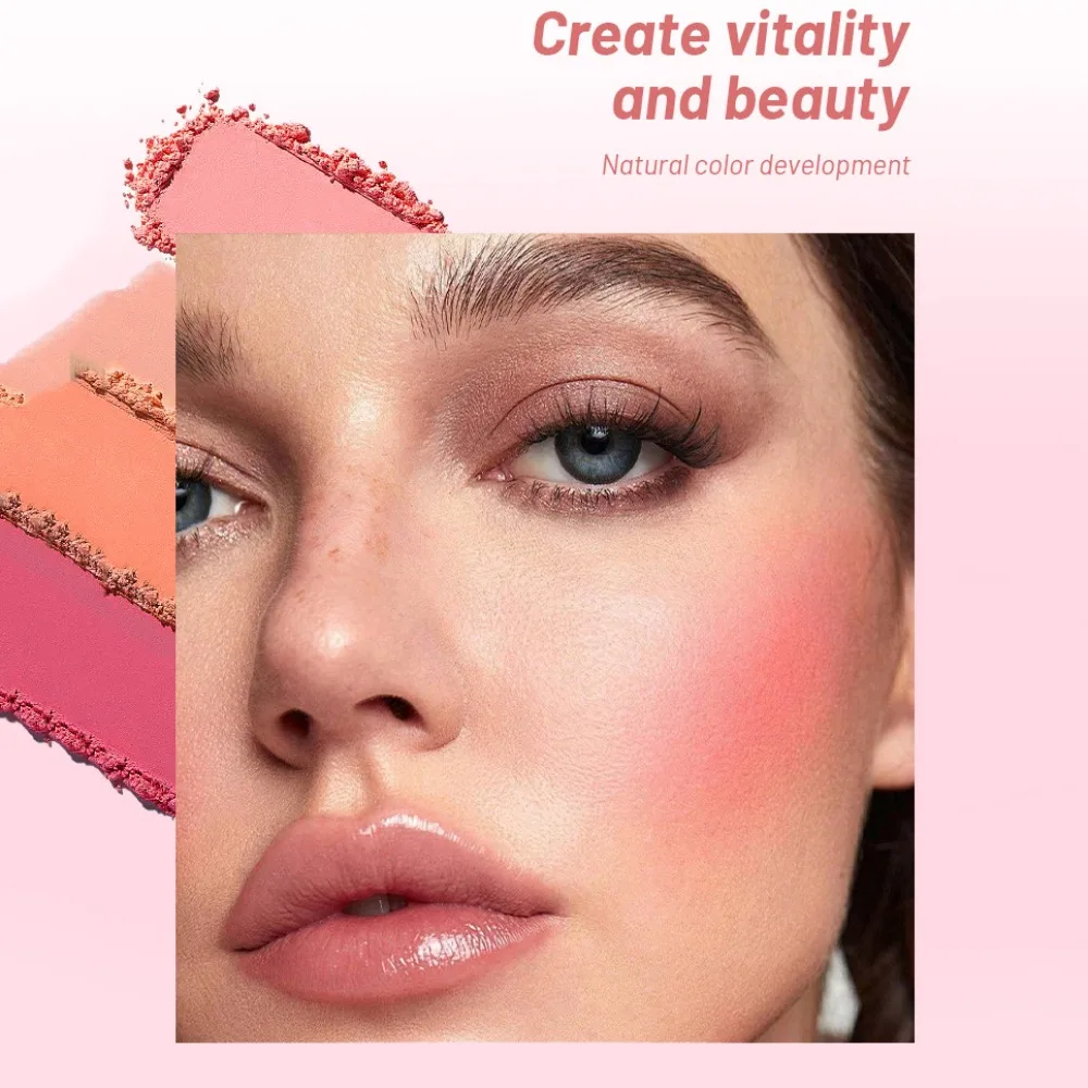 Сладкие многоцелевые 6-цветные румяна с оттенком щек Персиковые кремовые Гладкие