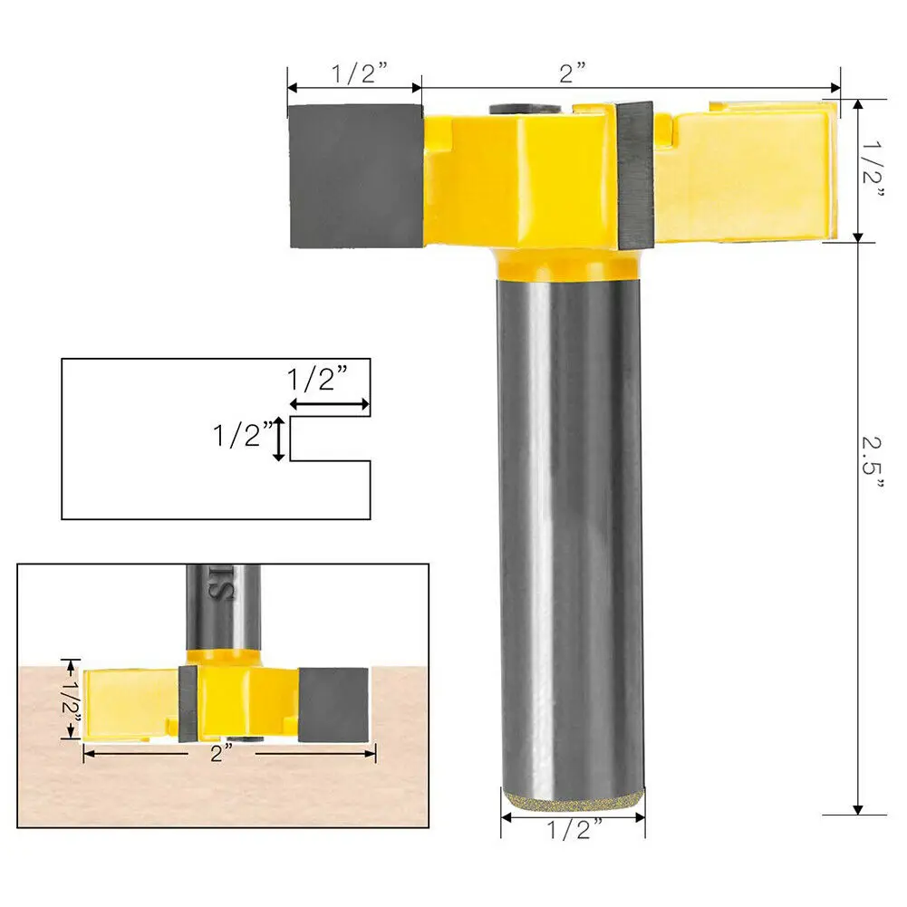 

CNC Spoilboard Surfacing Router Bit 1/2 Inch Shank Durable Carbide Tipped Tool Milling Cutter Tool Drilling Milling For Wood New