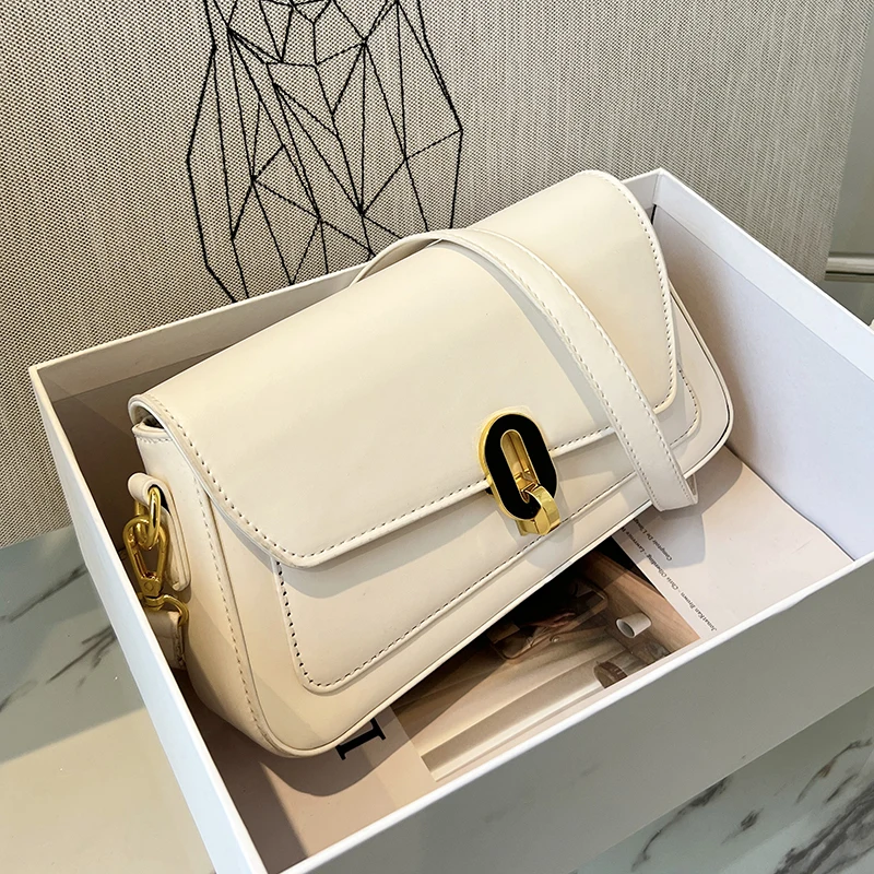 

Designer Luxury Bag Solid PU Leather Summer Women's Shoulder Messenger Bag Bolsa Feminina Sac A Main Femme Bags For Women