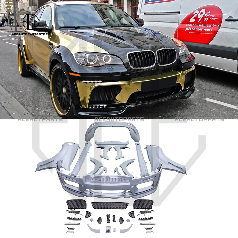 Боковые бамперы для BMW X6 E71 2008-2014 из стекловолокна