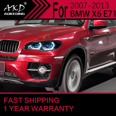 Автомобильные фары для BMW X6 E71, светодиодные фары 2007-2013, X6 E71, лампа Drl, линза проектора, автомобильные аксессуары
