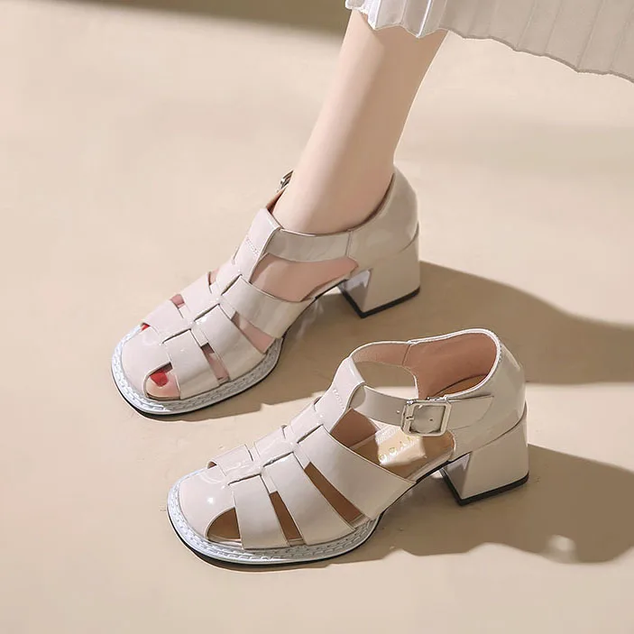 beige Sandals Women 2022 Summer New Clip Toe Sandals Ladies Women Shoes  Muffin Sandals Vintage Platform sandals heels women | Обувь | АлиЭкспресс