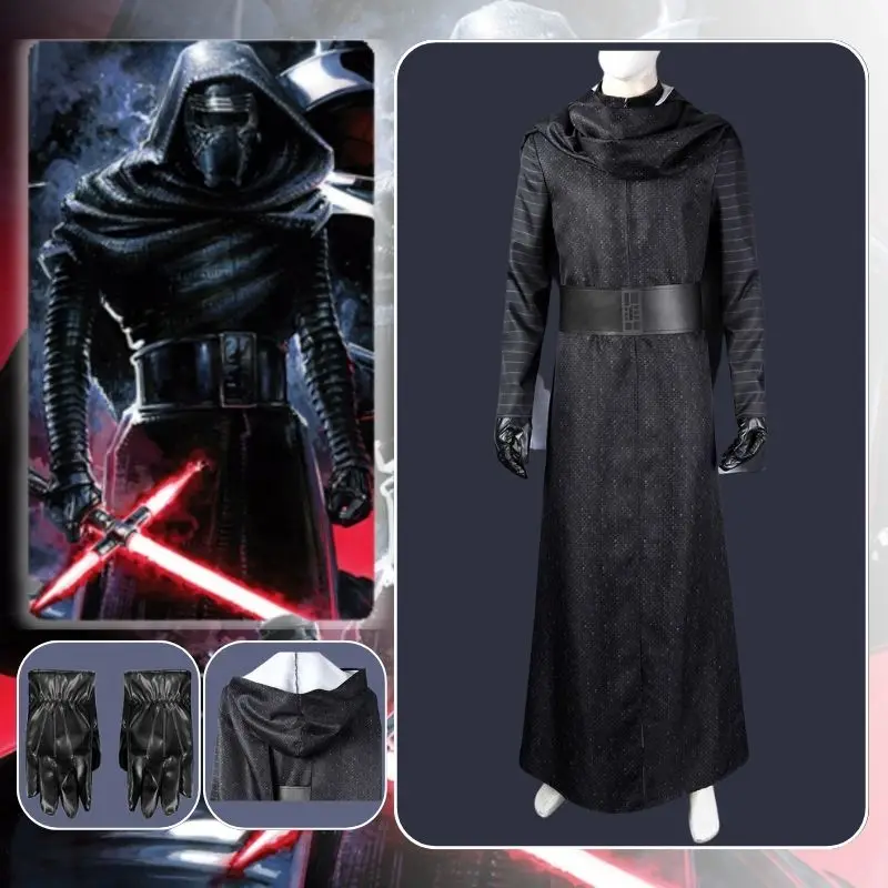 

Kylo Ren Jedi Cosplay Fantasia Costume Disguise Adult Man Hoodie Cloak Fantasy Outfits Roleplay Male Halloween Costumes Suit