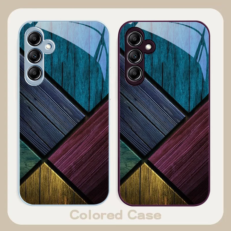 Colored brick wall for Samsung Galaxy A01 02 03 Core A04 A14 4G A13 54 34 31 20 25 23 22 5G S21 Ultra S20 glass phone case