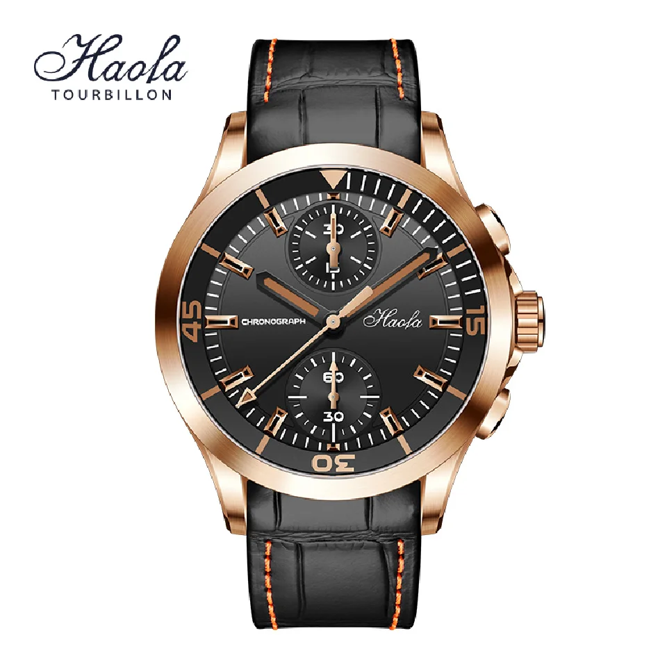 

Haofa Luxury Automatic Chronograph Watch For Men Pilot Sapphire Chronograph Mechanical 40mm Men Watch Fashion zegarek mski 1600