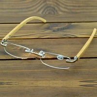 rimlesss oval wood style fashion light weight reading glasses for men for women 0 75 to 4