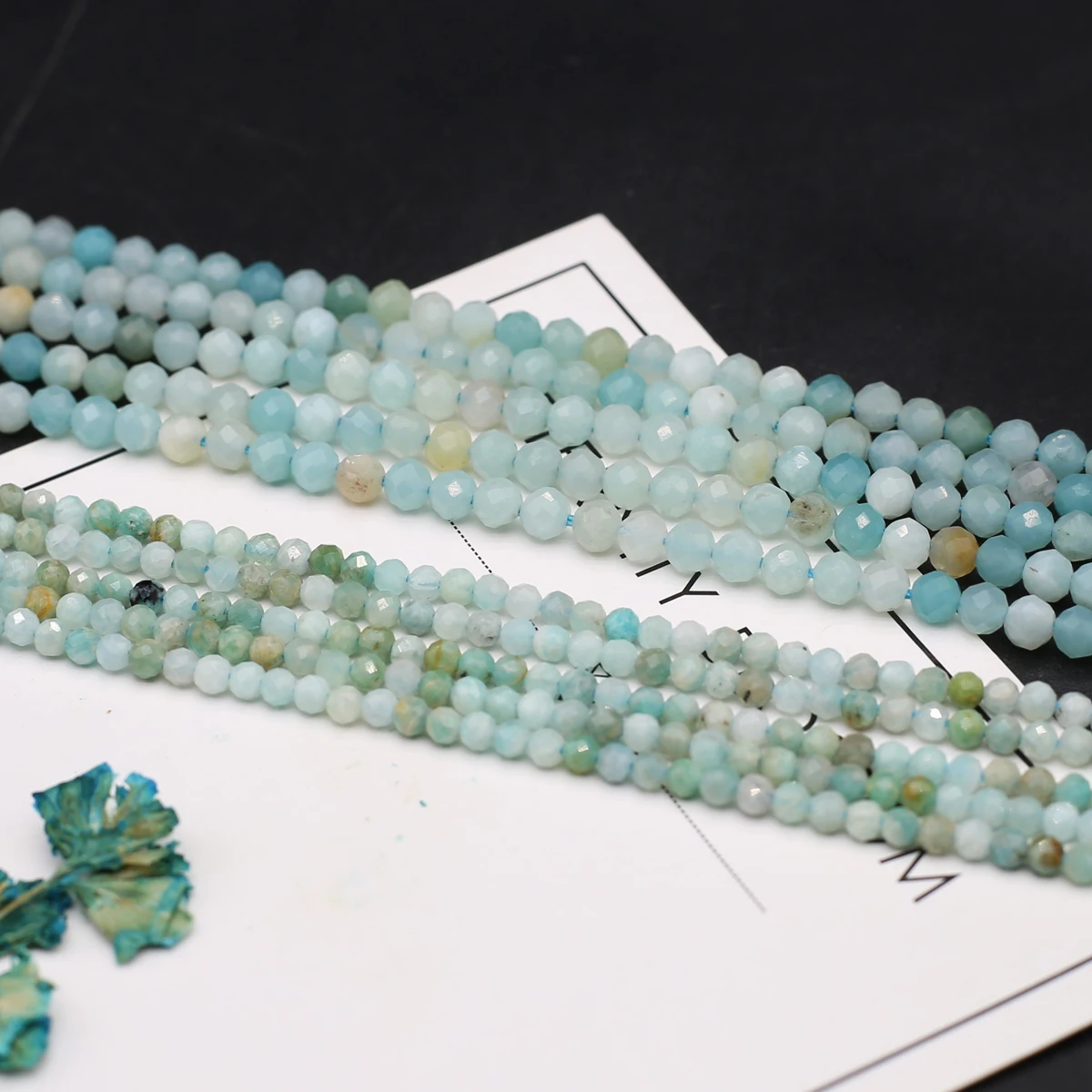 Граненые бусины из натурального амазонита круглые камня незакрепленные для