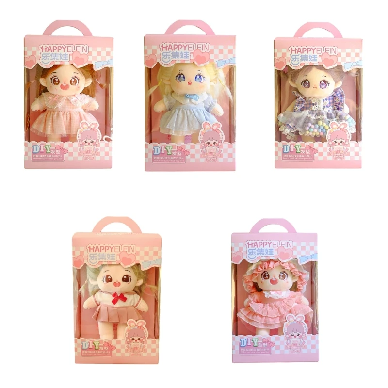 

Cute Plush Baby for Kids 8'' Idol Star with Hair Soft Stuffed Soothe-Doll Children Room Decor Teens Girls Gift
