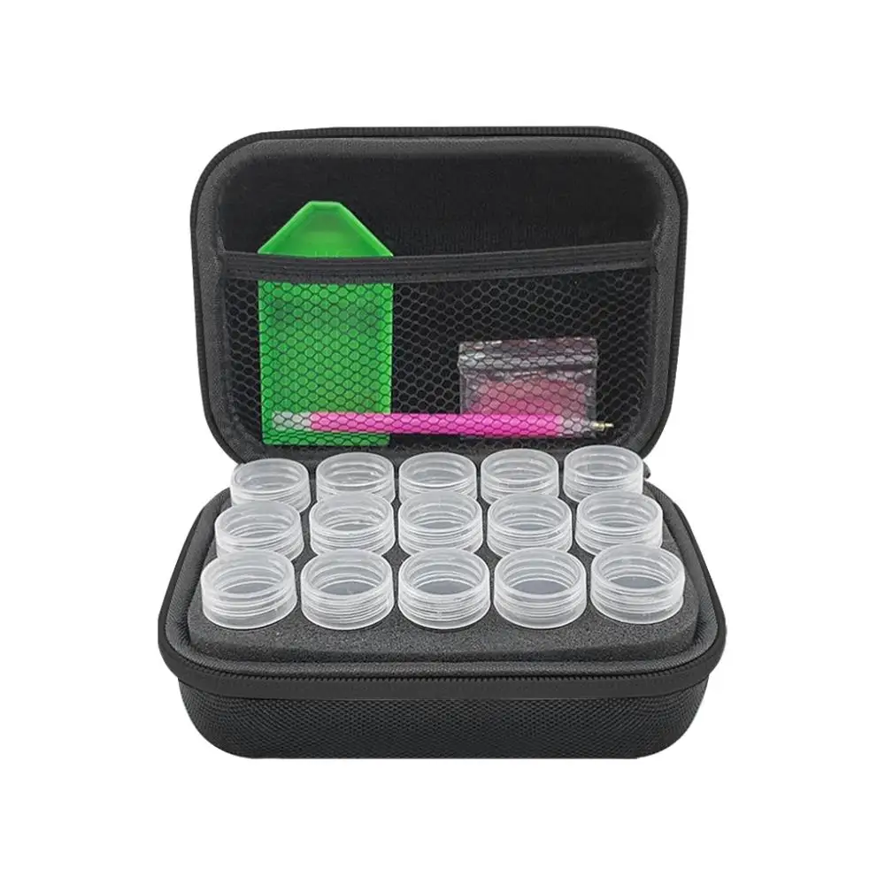 

15 Grids Bottles Storage 5D Diamond Painting Accessories tools Storage Box Carry Case diamant painting tools Container Bag