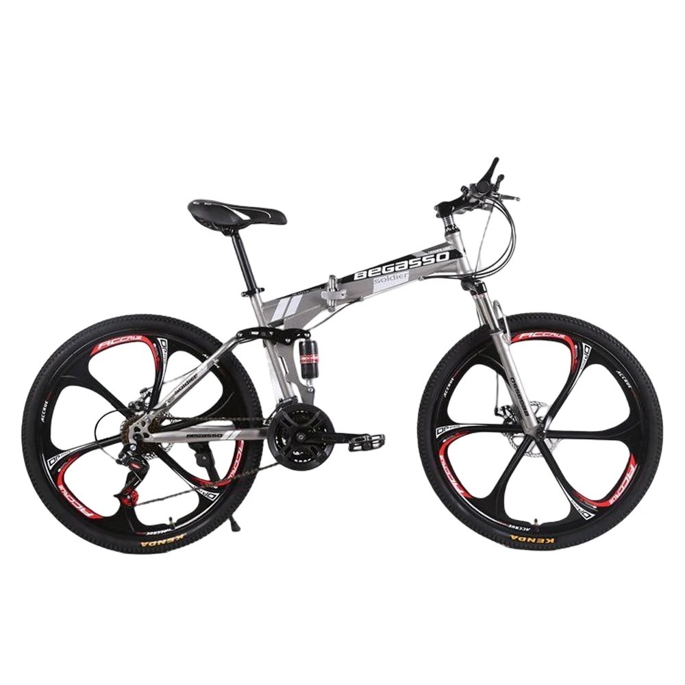 

Folding Bike Mountain Bike 24 Inch Highway Bicycle Shock Absorption Disc Brake Variable Speed Soft Tail Adult