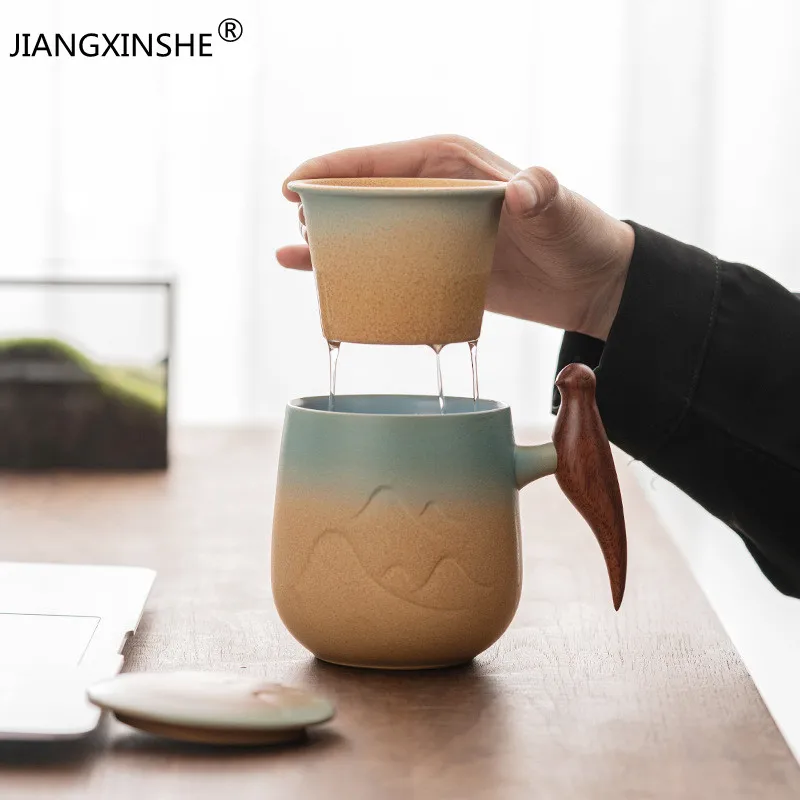 Керамическая офисная чашка, чайная чашка, домашний чай для кружки, чашка для воды, разделение воды для чая с фильтром