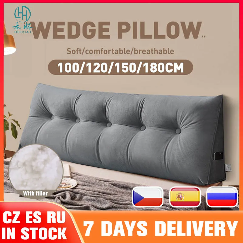 

Новая длинная подушка для изголовья кровати, треугольная подушка с наполнителем для чтения, большая подставка для спинки, удобная подушка на талии кушетка кушетка наполнитель для подушек большие подушки подушка для изг