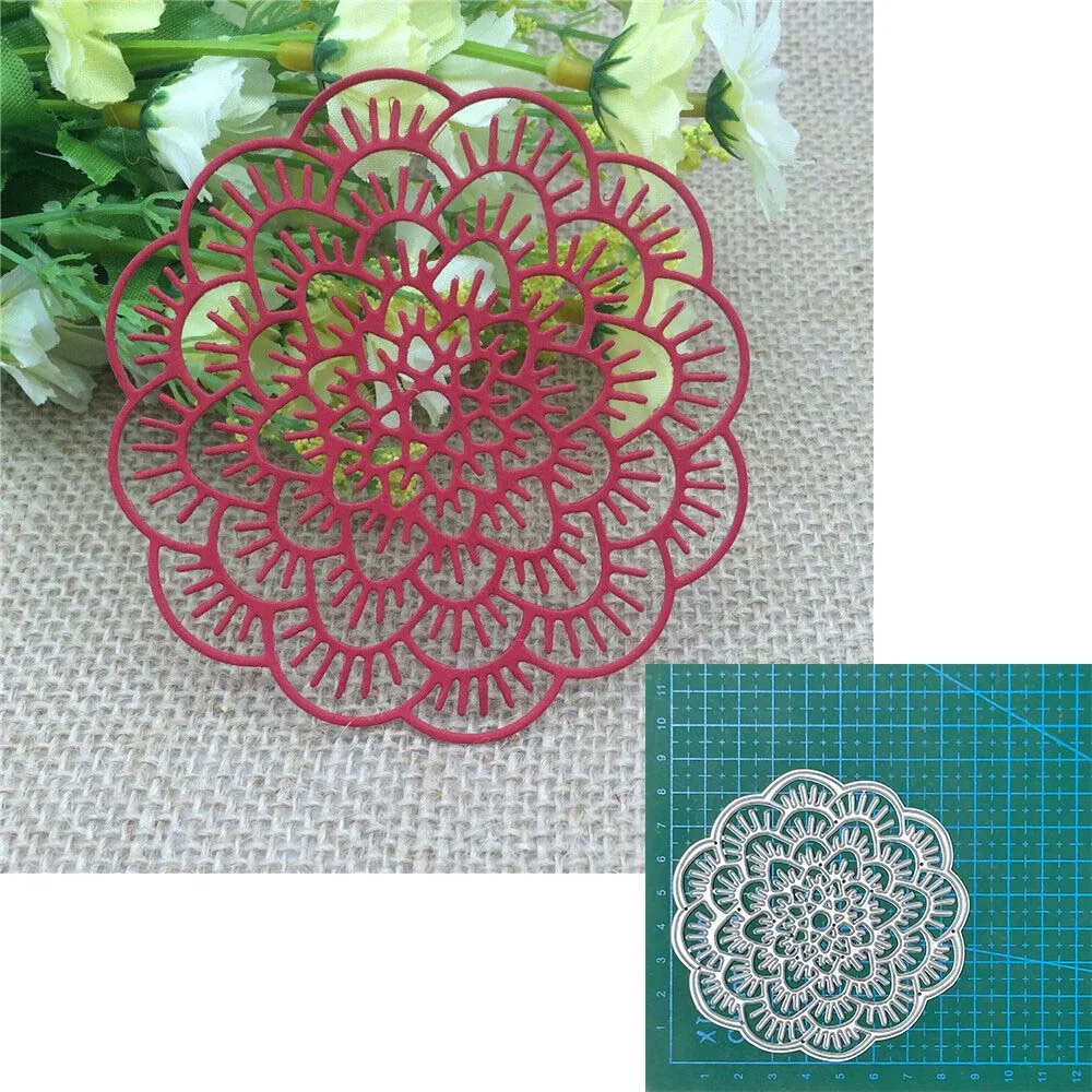

Flower Doily Metal Cutting Die Stencil Template for Scrapbooking Embossing Paper Album Cards Decor Craft New Dies for 2023