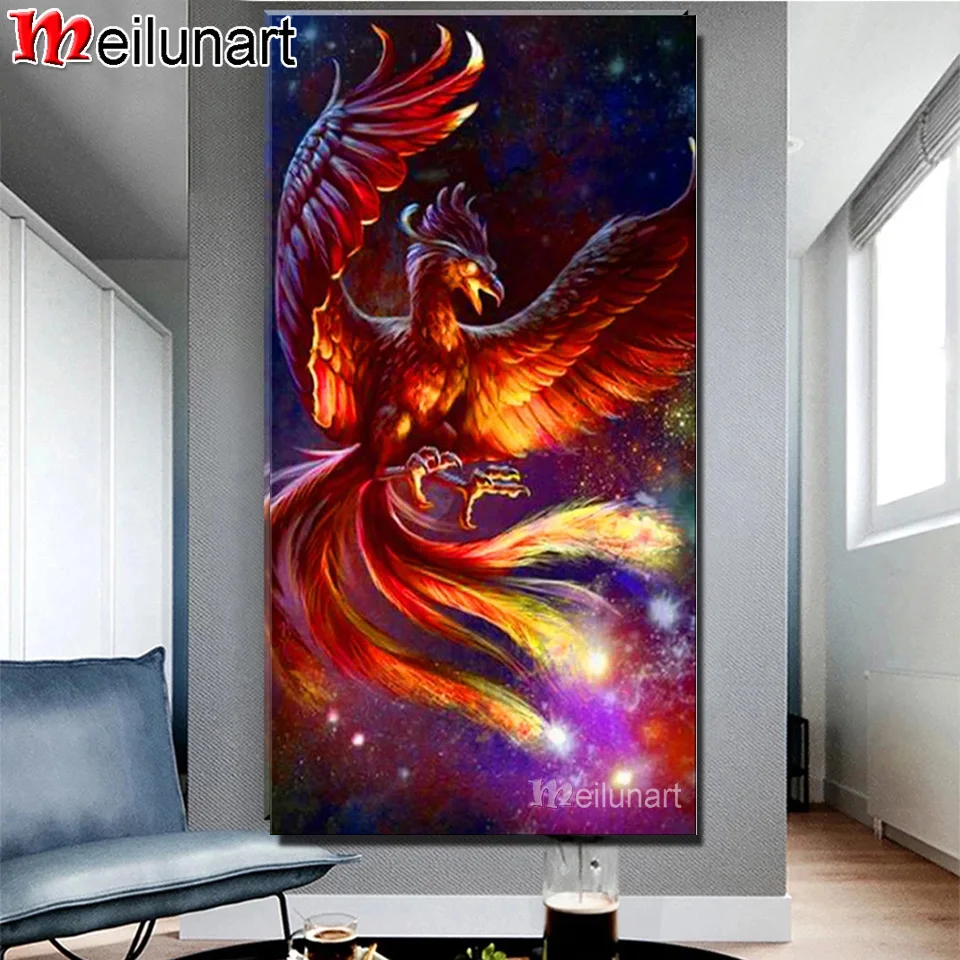 

Алмазная живопись, Красочные абстрактные животные, огненный Феникс, АСУКА, 5d Вышивка крестиком, алмазная вышивка, мозаика, подарок, декорати...