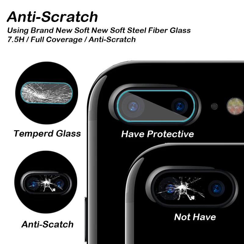 2pcs Camera Lens Protective Protector Cover for IPhone on X 8Plus 7Plus 6 6S 7 8 10 XR Xs Max Tempered Glass Film