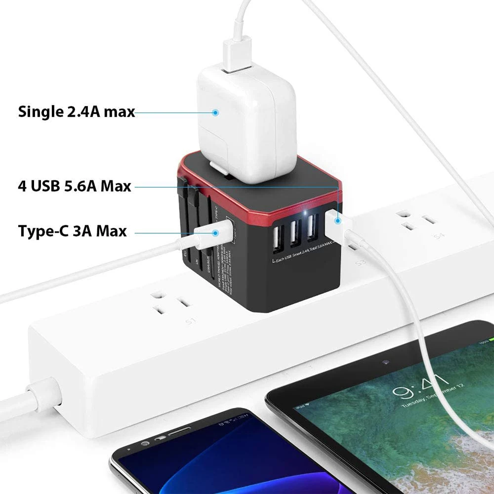 Конвертер с несколькими вилками для сша/великобритании/австралии/ес