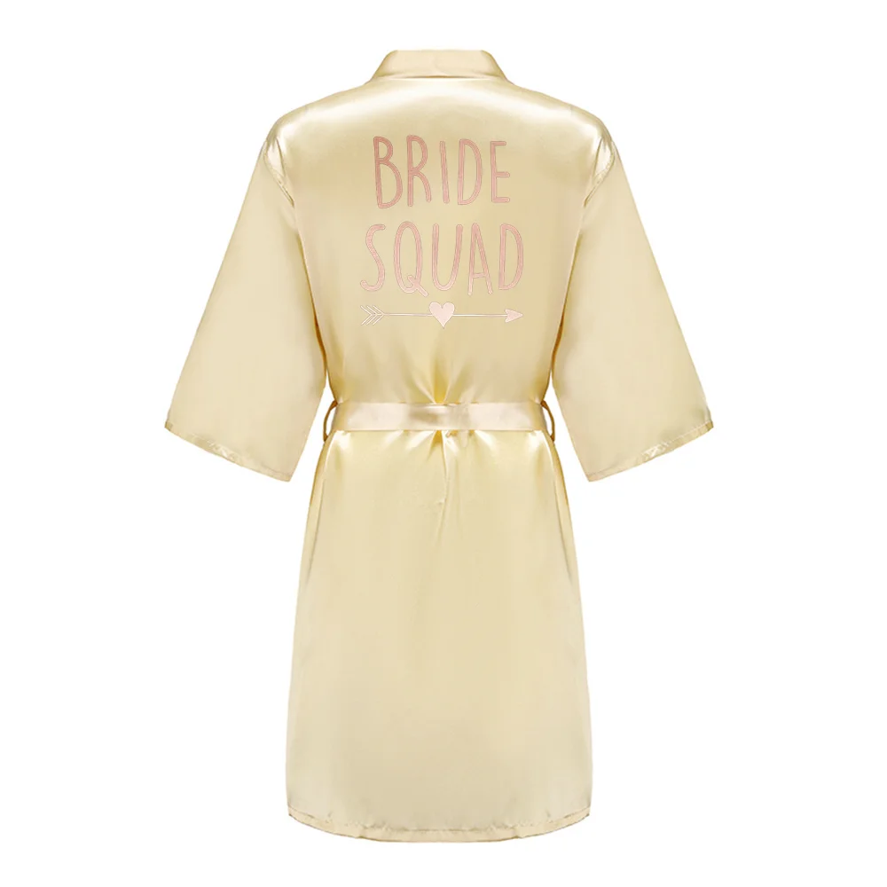 BRIDE SQUAD Women Wedding Satin Dressing Gown Personalized Custom Name Bathobe Bridal Party Robes Bridesmaid Robes gift