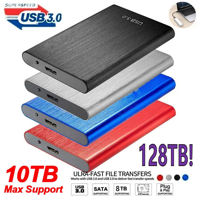 

1TB Portable SSD USB 3.0 HDD 2TB 4TB High-speed External Hard Drive Mass Storage Mobile Hard Disks For Desktop/Laptop/Android
