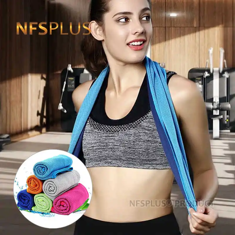 

Cooling Towel Sport Washcloth 30x100cm 80% Polyester Fiber 20% Polyamide Quick Dry Absorbent Face Hand Towels