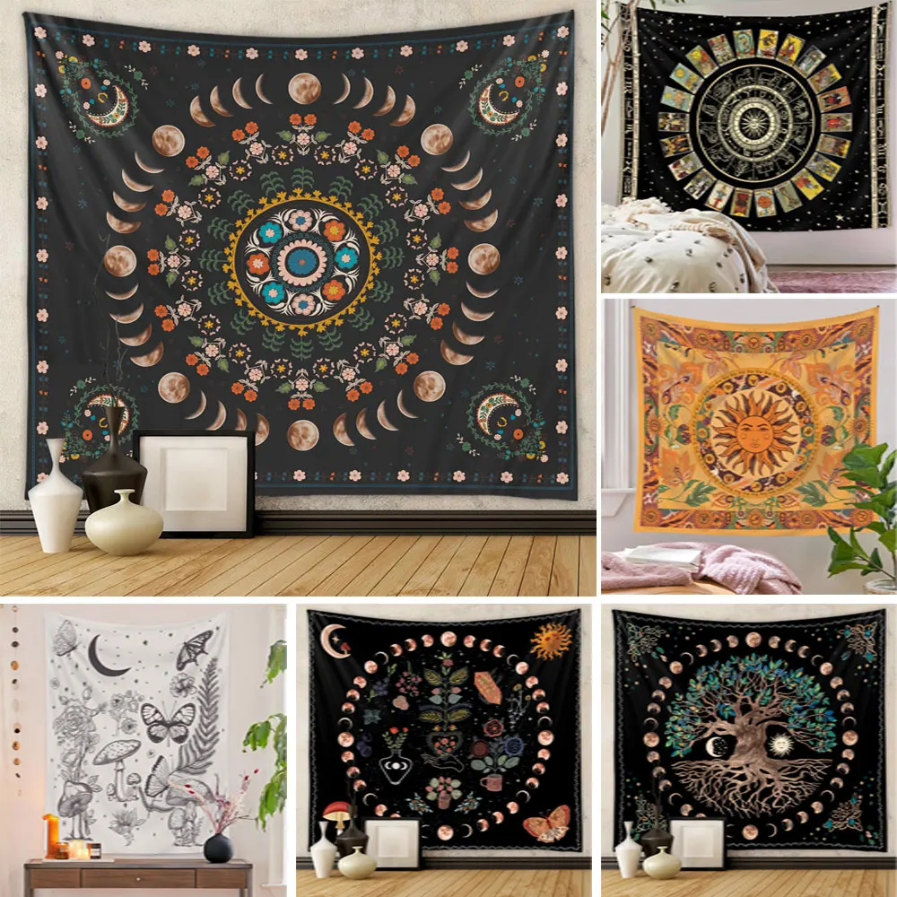 

Suitable For Four Deasons New 3D Printing Scenes Suitable For All Seasons Datura Bohemian Style Tree Butterfly Sun Kitten