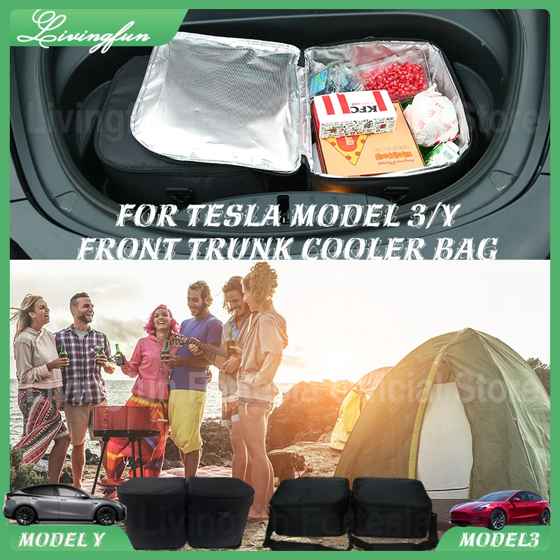 For Tesla Model 3  Model y Frunk Cooler Organizer Insulation Bag Front Trunk Storage Organizers 2022 Model 3 model Y Accessories