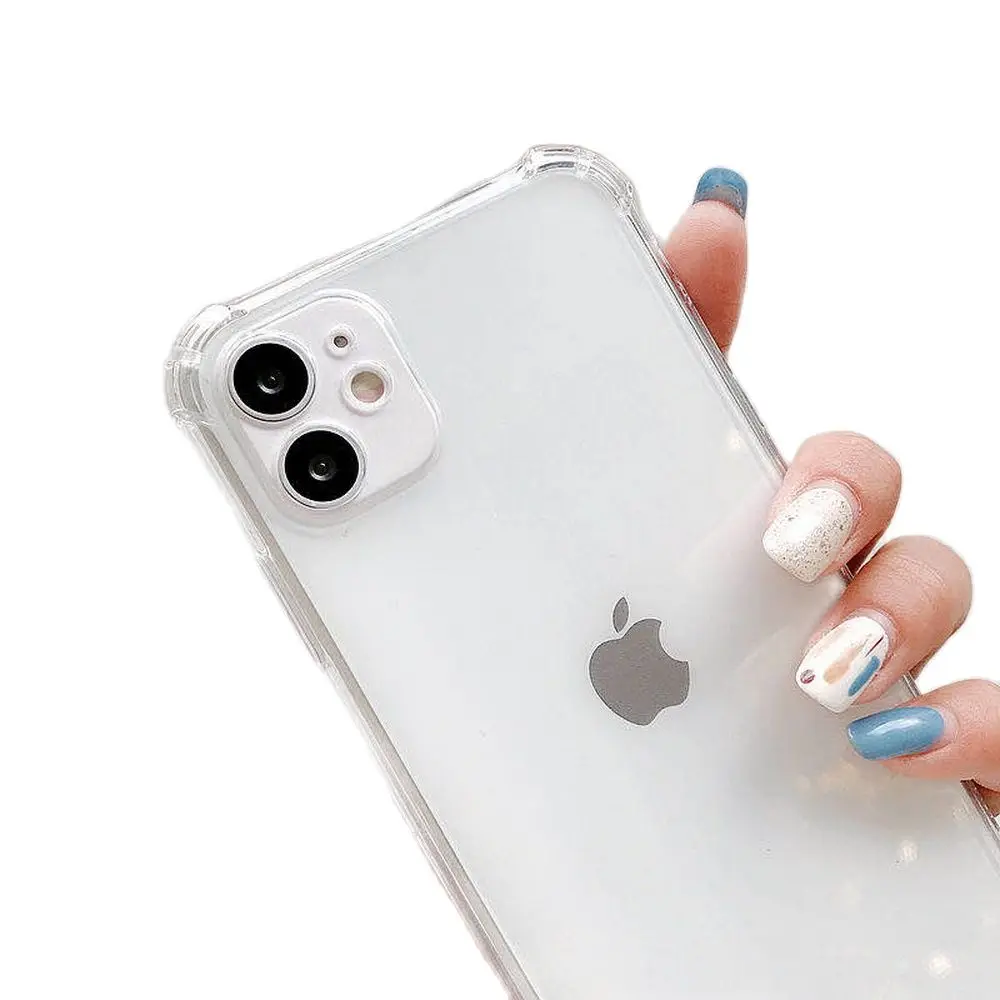 

Shockproof Clear Phone Case For iPhone 14 13 12 11 Pro Max X XR XS 7 8 Plus1.5mm Four Corner Anti Fall Silicone Soft Back Cover