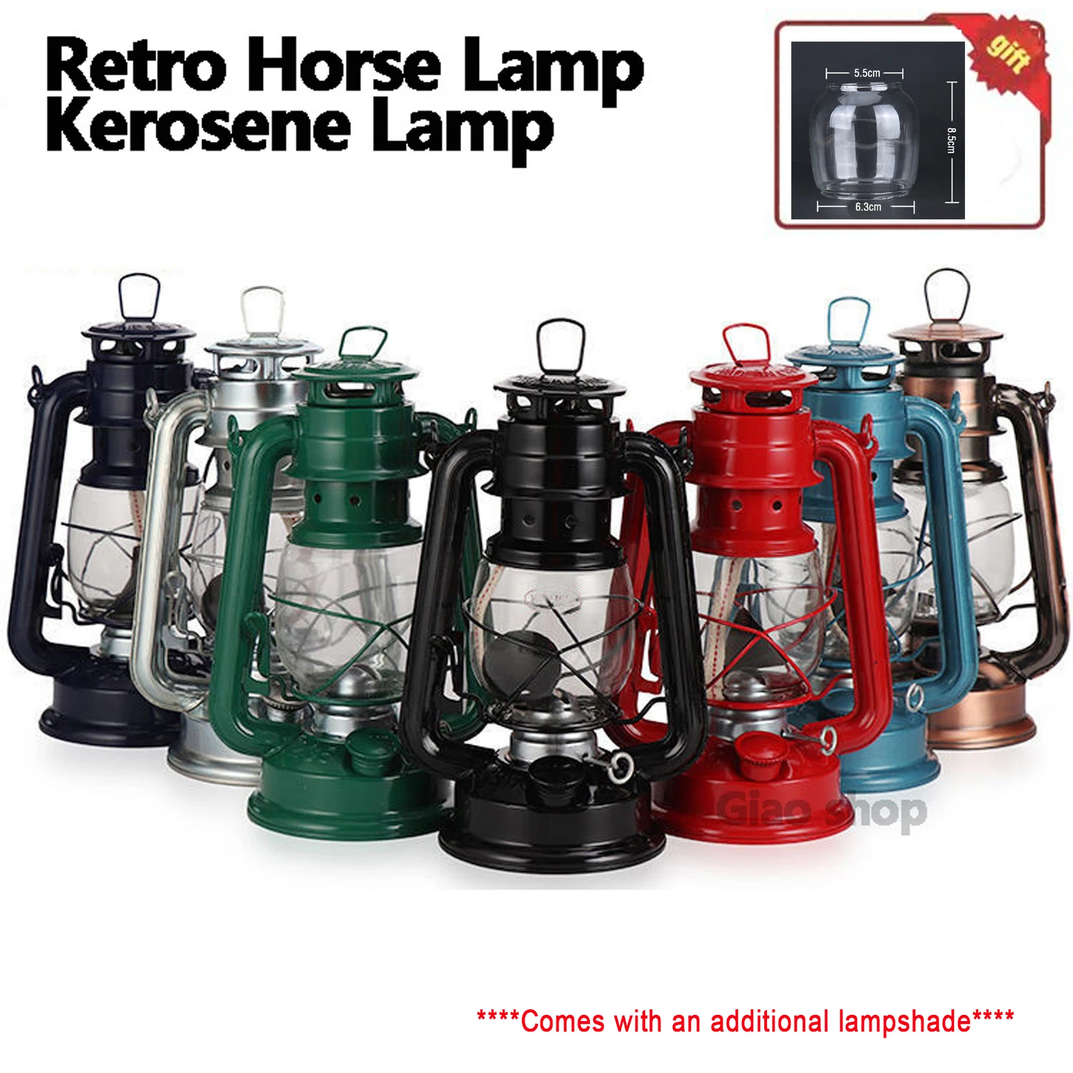 

25cm Kerosene Lamp Retro Outdoor Camping Oil Light Lantern Style Decor Multifunction Iron Camping Lamp Mediterranean Style Decor