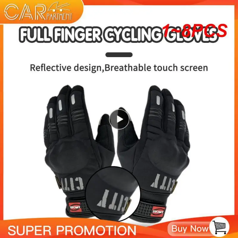 

Зимние мотоциклетные перчатки с закрытыми пальцами, 1-8 шт., водонепроницаемые перчатки для мужчин, теплые мотоциклетные перчатки, перчатки для сенсорного экрана, для езды на мотоцикле