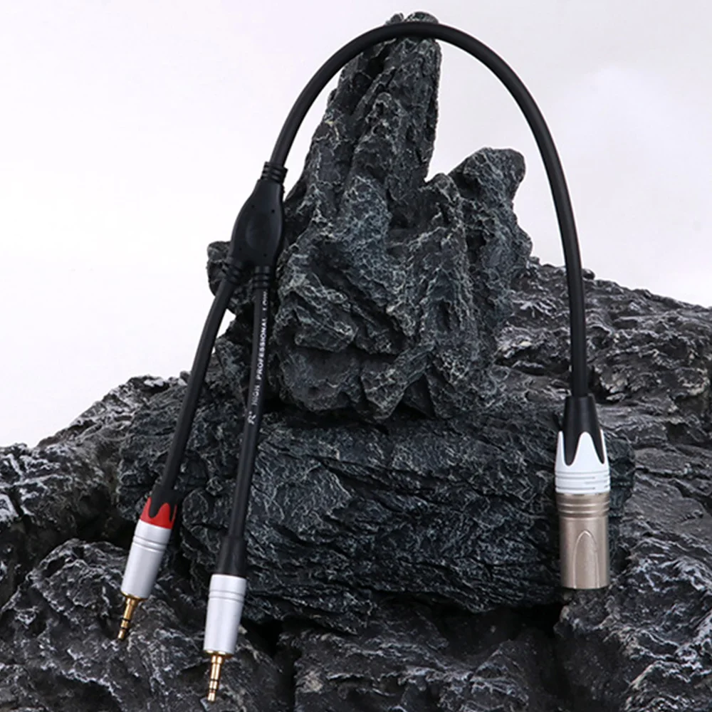 Фото Двойной Aux 3,5 мм 1/8 дюйма TRS стерео разъем к 3Pin XLR штекер Y-разветвитель Кабель микрофон OFC экранированный аудио конвертер адаптер шнур №4
