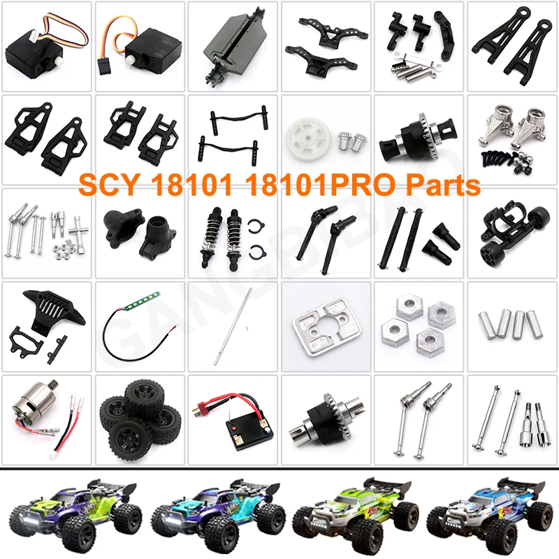 Фото Запчасти для радиоуправляемых машин SCY 18101PRO 18101 1/18 SG118MAX SG118PRO Full Scale 4WD Big Foot: Приводной вал, мотор, редуктор, ESC, рулевой кулак, рычаг подвески №1