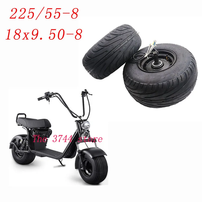 

60V 1500W 2000W Motor And Front Wheel Hub Tire 225X55-8 18X9.5-8 For Citycoco Electric Scooter 225/55-8 wheel accessories