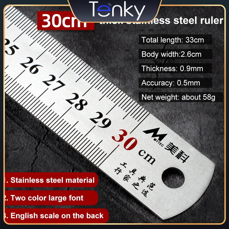 

500mm Double Side Straightedge Double Side Scale Stainless Steel Straight Ruler Precision Measuring Tool Measuring Tool