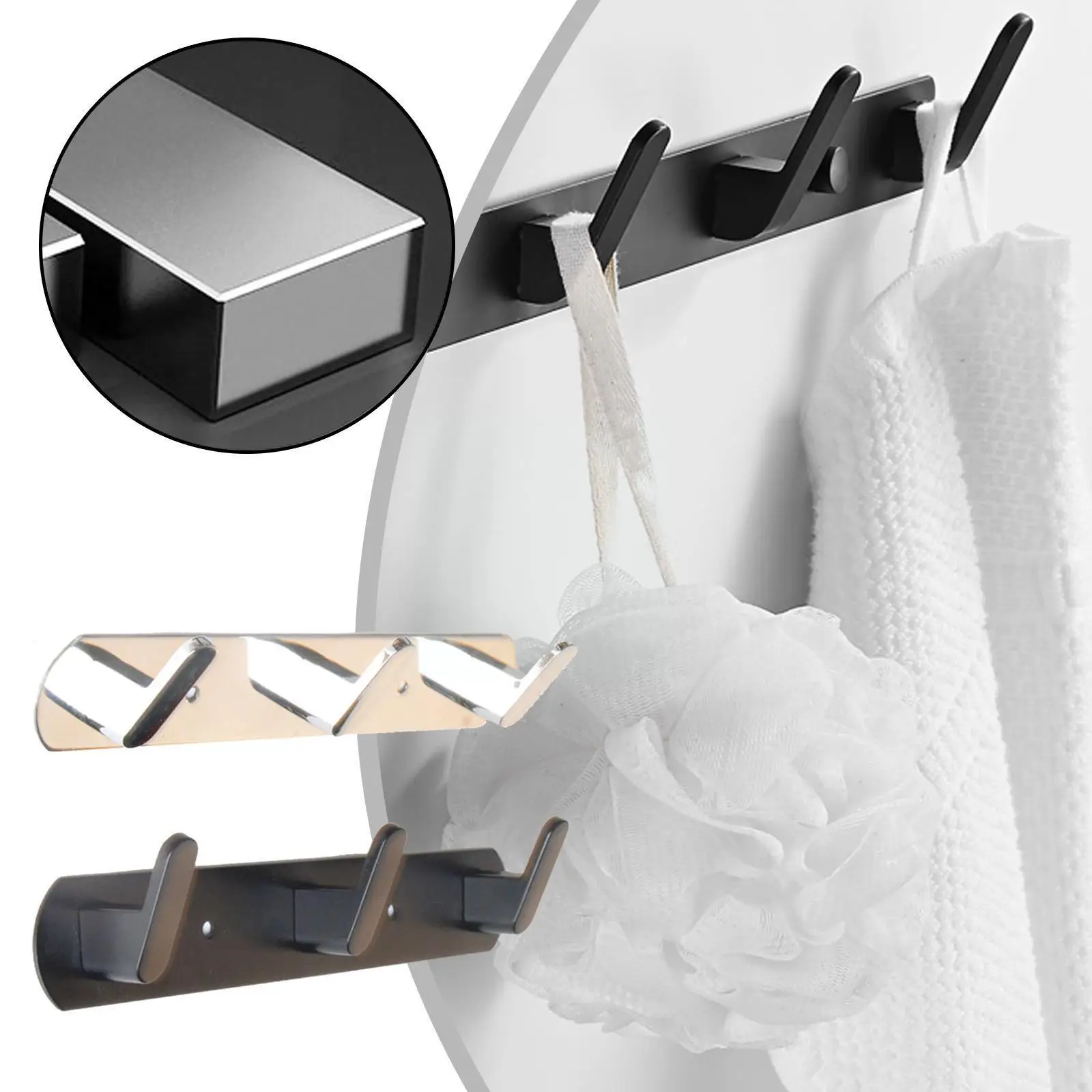 

Steel Wall Hooks Clasp Railing Hanging Storage Hook for Home Kitchen Bathroom Organizer Holder Tools Key Towel Holder U4N8